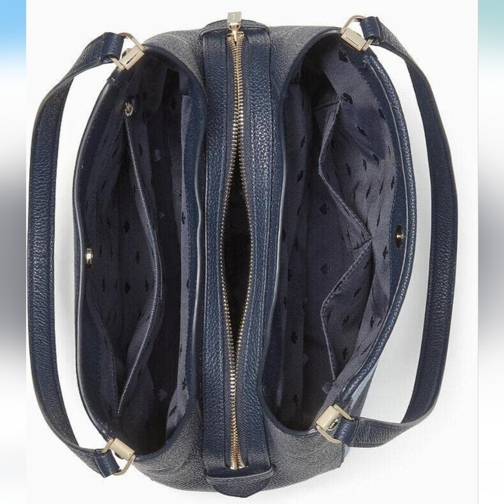 Kate Spade Blue Crossbody Bag with Gold Zipper NWT - Picture 3 of 10